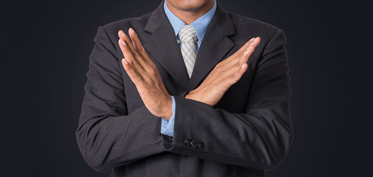 business man refusing