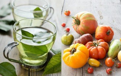 green tea and tomato