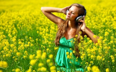 girl listening to music