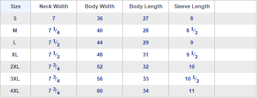 Men's Sizing Chart