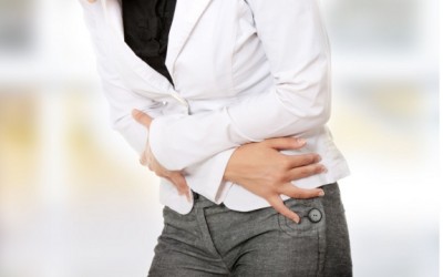 girl with stomach pain