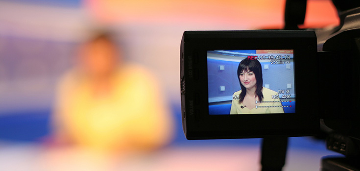 news anchor on camera