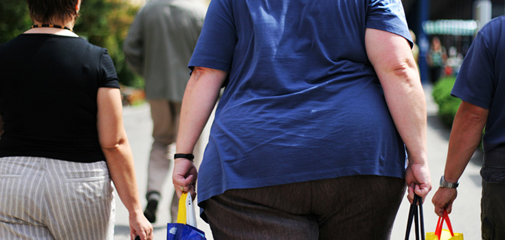 obese people walking