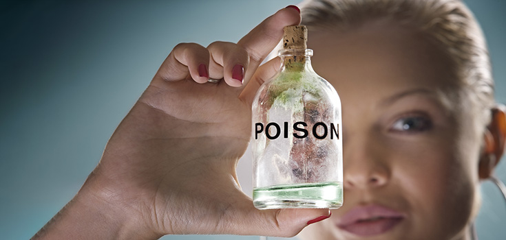 glass poison bottle