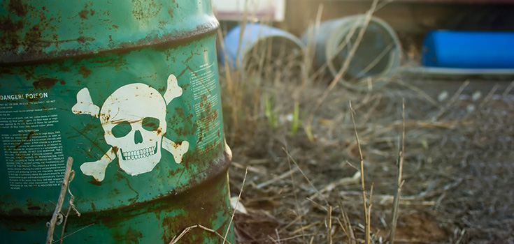 toxic barrel with skull and crossbones
