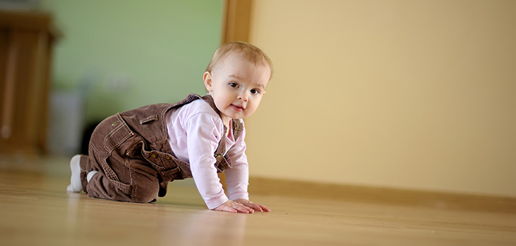 toddler crawling