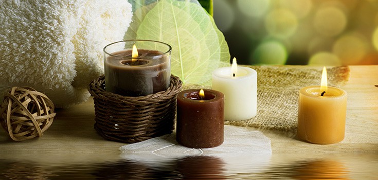candles in spa setting