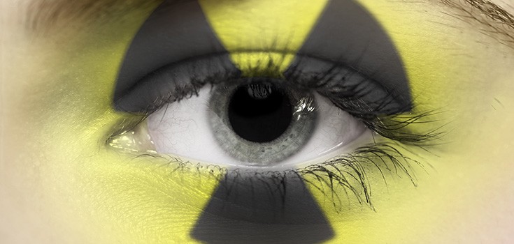 radiation symbol on eye