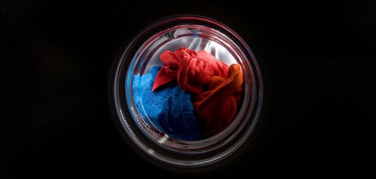 clothes in a washer