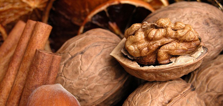 walnuts and cinnamon