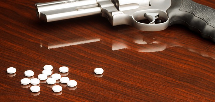 violence pills and gun