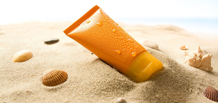 sunscreen in the sand