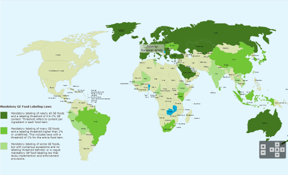 Breakdown of GMO Labeling Laws in Each Country (Global Map)