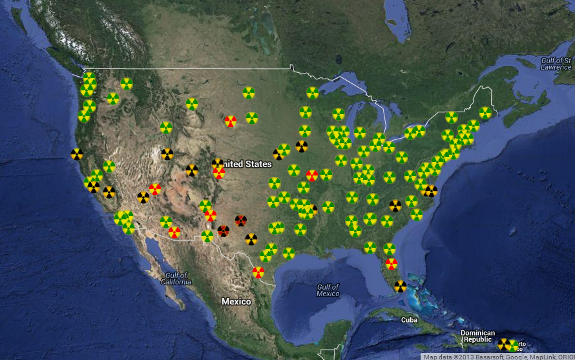 radiation map of U.S.
