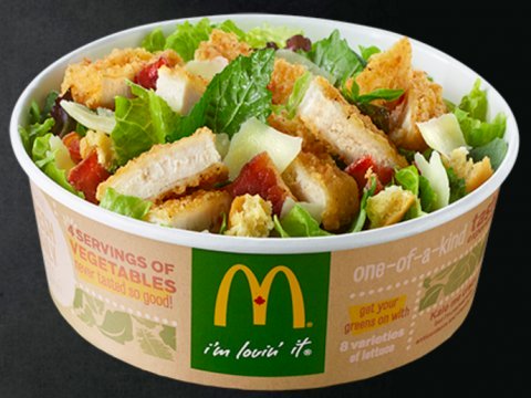 McDonald's Canada's "Keep Calm, Caesar On" crispy chicken salad. Source: McDonald's Canada