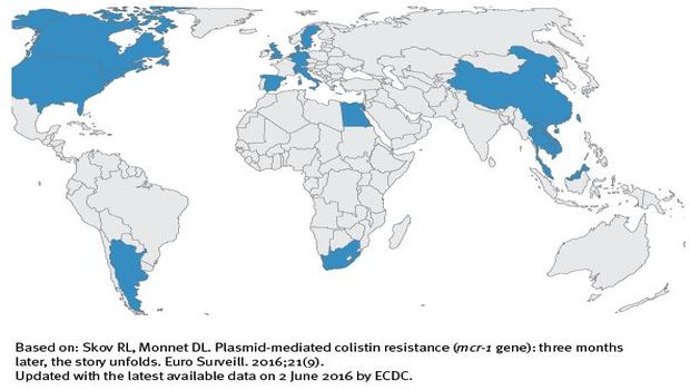 Countries where mrc-1 has been discovered