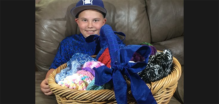 Colorado Boy Knits Hats for Cancer Patients