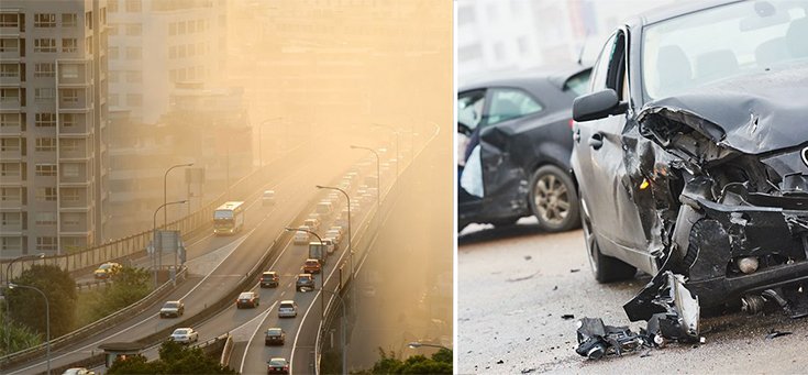 air pollution and car accidents