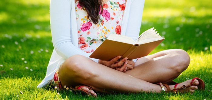 girl reading a book