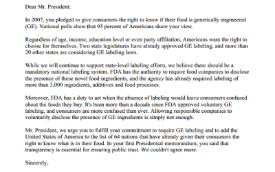 obama gmo labeling letter