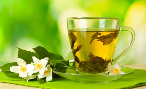green tea leaves