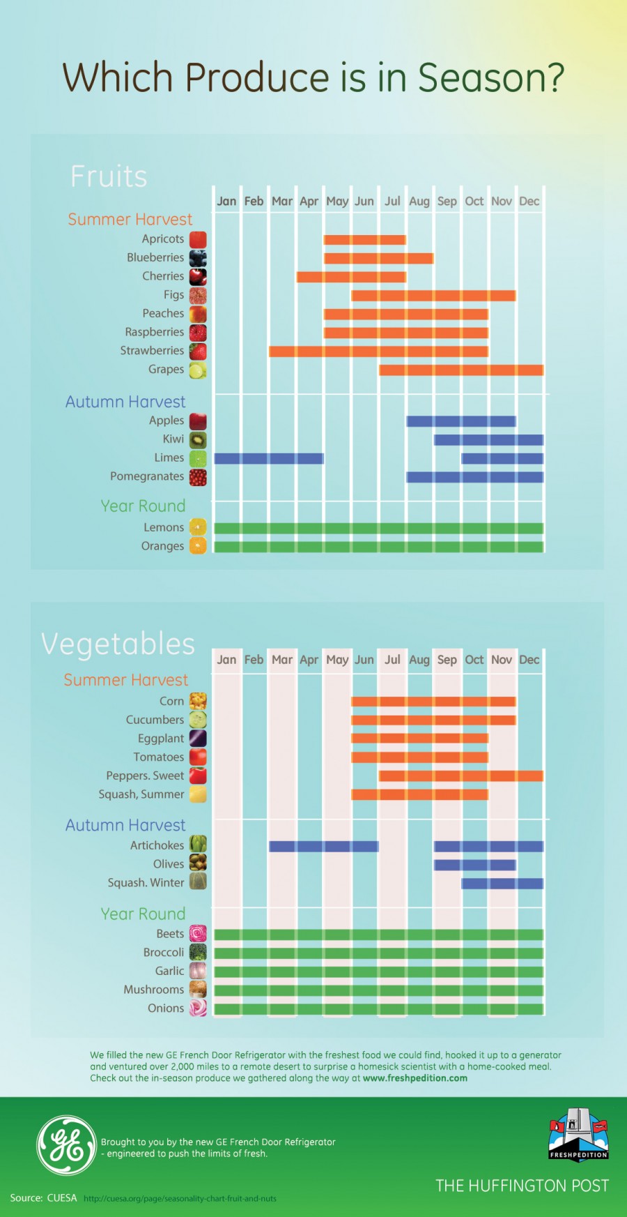 Cuesa Vegetable Seasonality Chart