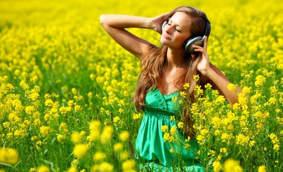 girl listening to music