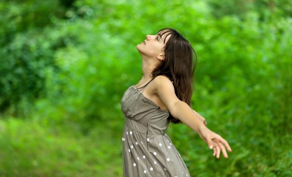 girl breathing