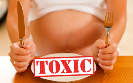 pregnant woman eating toxic food