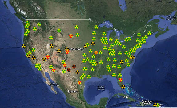 radiation map of U.S.